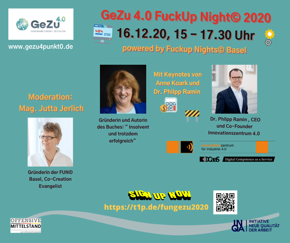 GeZu 4.0 -Fuck up Night 2020 – die GeZu-FuN-Digitalisierungsedition steht in den Startlöchern